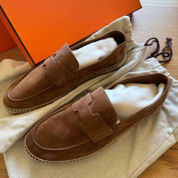 Mens Hermès Trip Espadrille in Marron Teck size 43 main image 5
